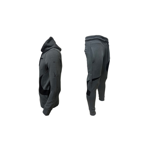 Мъжки спортен екип Nike Swoosh Tracksuit Dark Grey Black