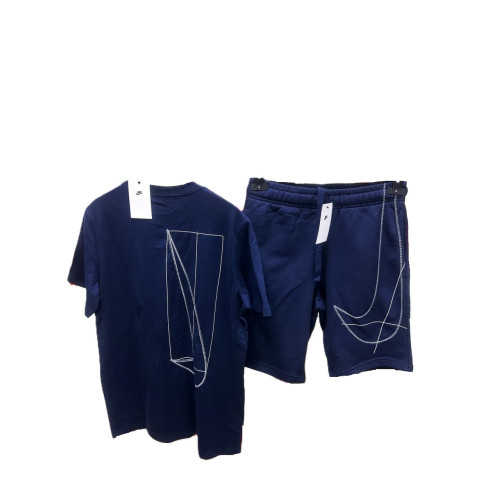 Мъжки спортен къс комплект Nike Performance Shorts + T-shirt Dark Blue