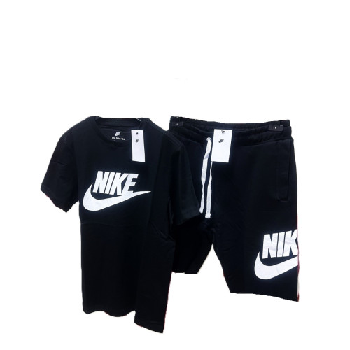 Мъжки спортен къс комплект Nike Classic Big Logo Shorts + T-shirt Black