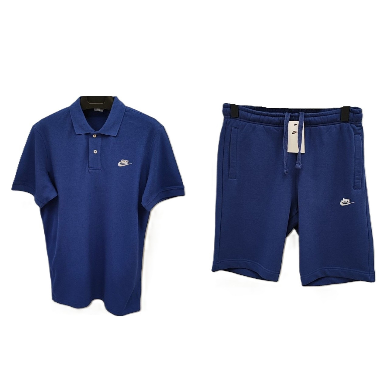 Мъжки спортен къс комплект Nike Classic Shorts + Polo T-shirt Parliament Blue
