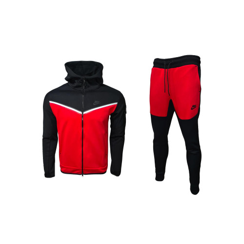 Мъжки спортен екип Nike Tracksuit Tech Fleece Black Red