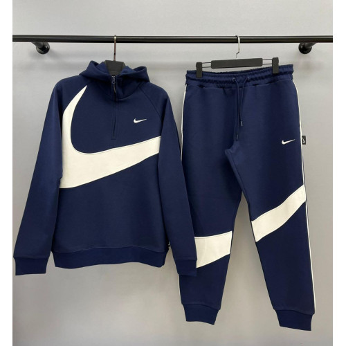 Мъжки спортен екип Nike Swoosh Tracksuit Dark Blue White