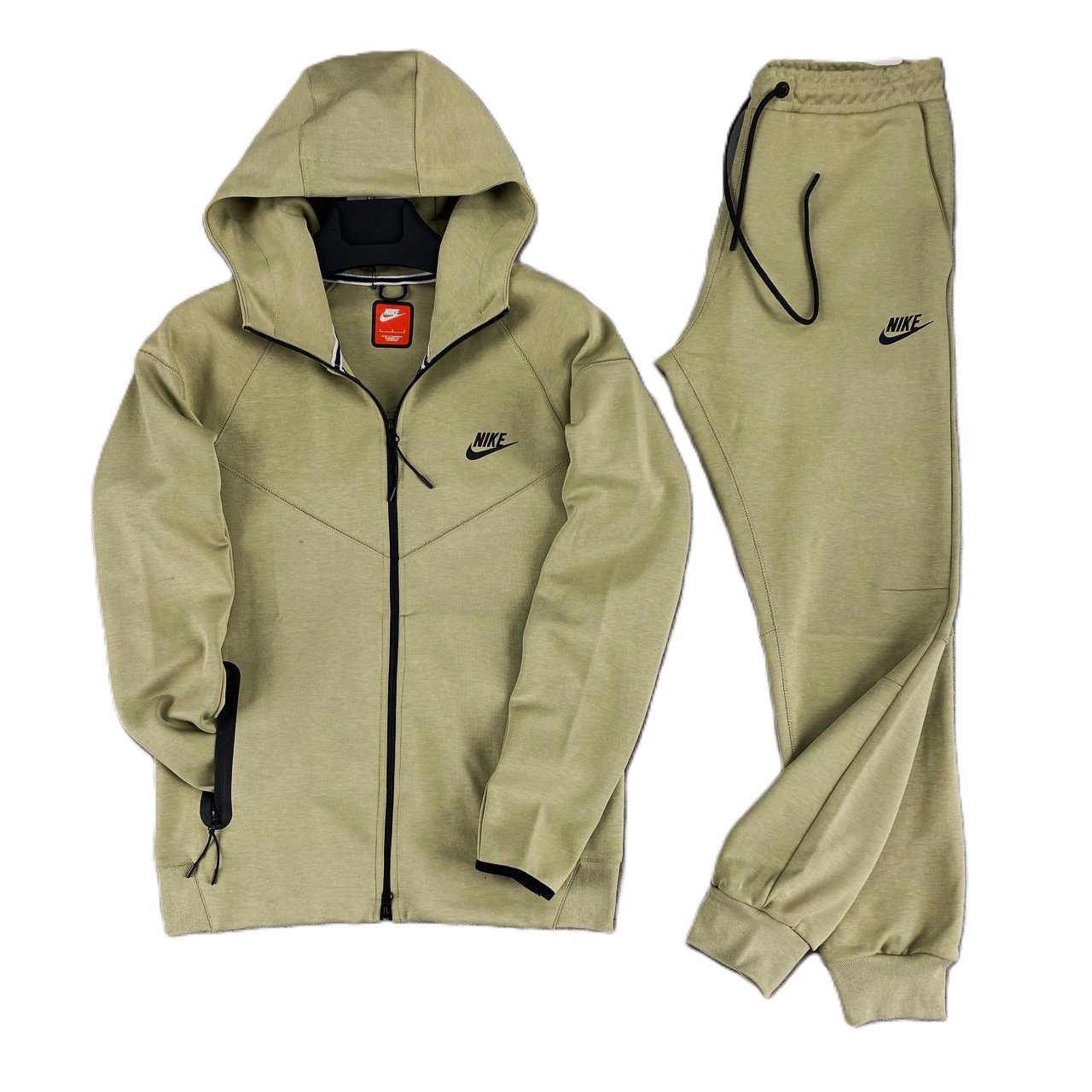  Мъжки спортен екип Nike Tracksuit Tech Fleece Green Beige