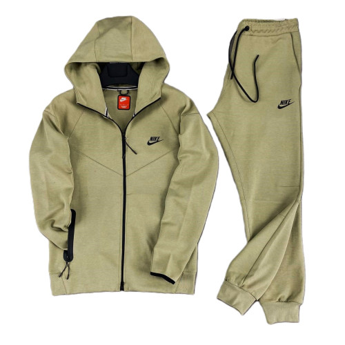  Мъжки спортен екип Nike Tracksuit Tech Fleece Green Beige