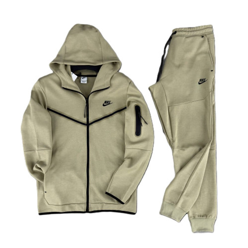 Мъжки спортен екип Nike Tracksuit Tech Fleece Green Beige New Model