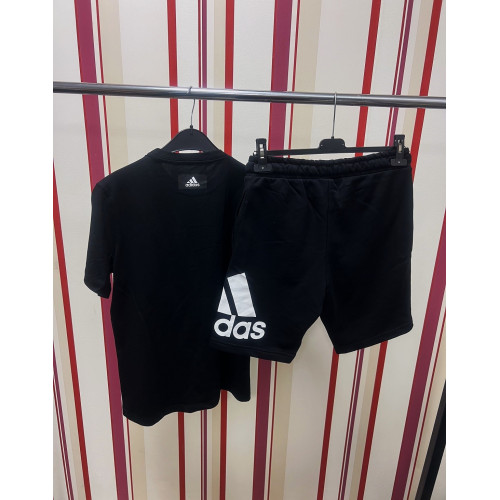 Мъжки спортен къс комплект Adidas Classic Big Logo Shorts + T-shirt Black