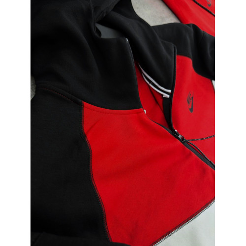  Мъжки спортен екип Nike Tracksuit Tech Fleece Red Black White