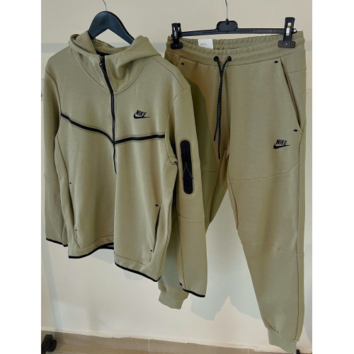 Мъжки спортен екип Nike Tracksuit Tech Fleece Green Beige New Model