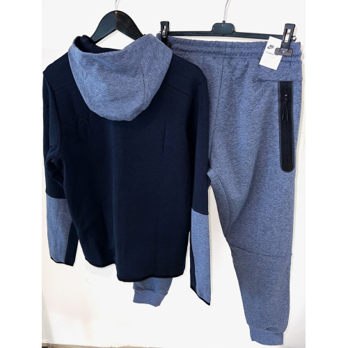  Мъжки спортен екип Nike Tracksuit Tech Fleece Grey Melanj Dark Blue
