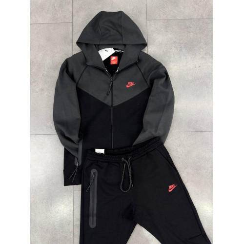  Мъжки спортен екип Nike Tracksuit Tech Fleece Black Dark Grey New Model