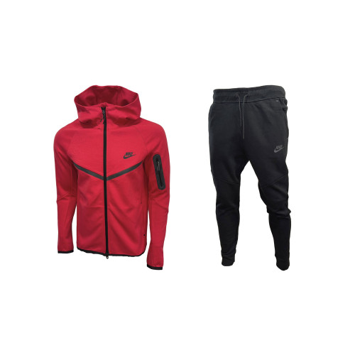  Мъжки спортен екип Nike Tech Fleece Red Black